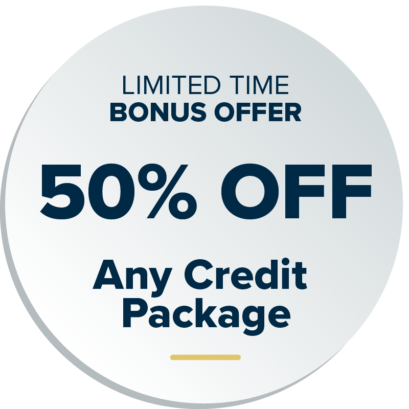 Get 50% Off any credit package with a Save Now, Choose Later Conference purchase