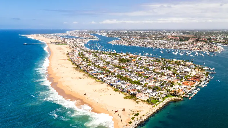 Newport Beach view of beachfront