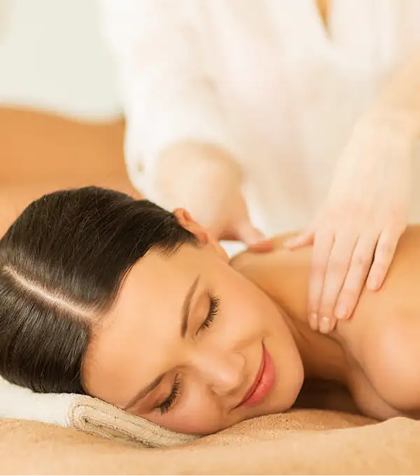 Woman getting a massage at Sahara, Las Vegas